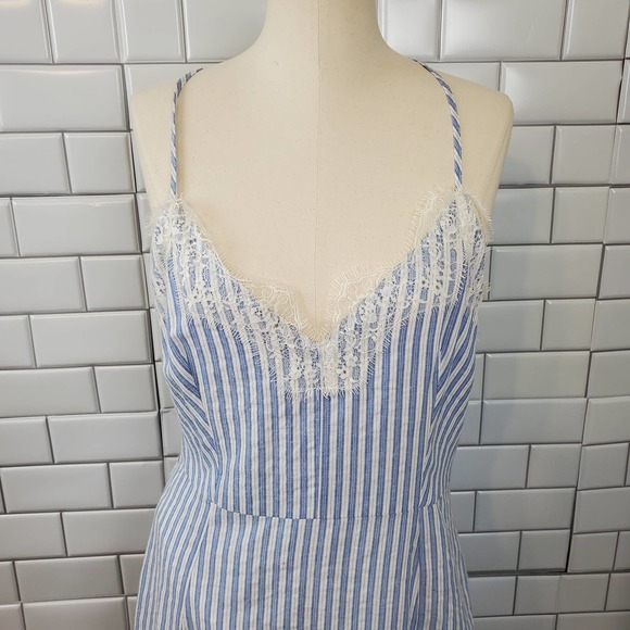 LUSH | BOUTIQUE IVY & LEO STRIPED LACE SUNDRESS SLIP DRESS WOMEN'S LARGE NWT - Picture 5 of 17